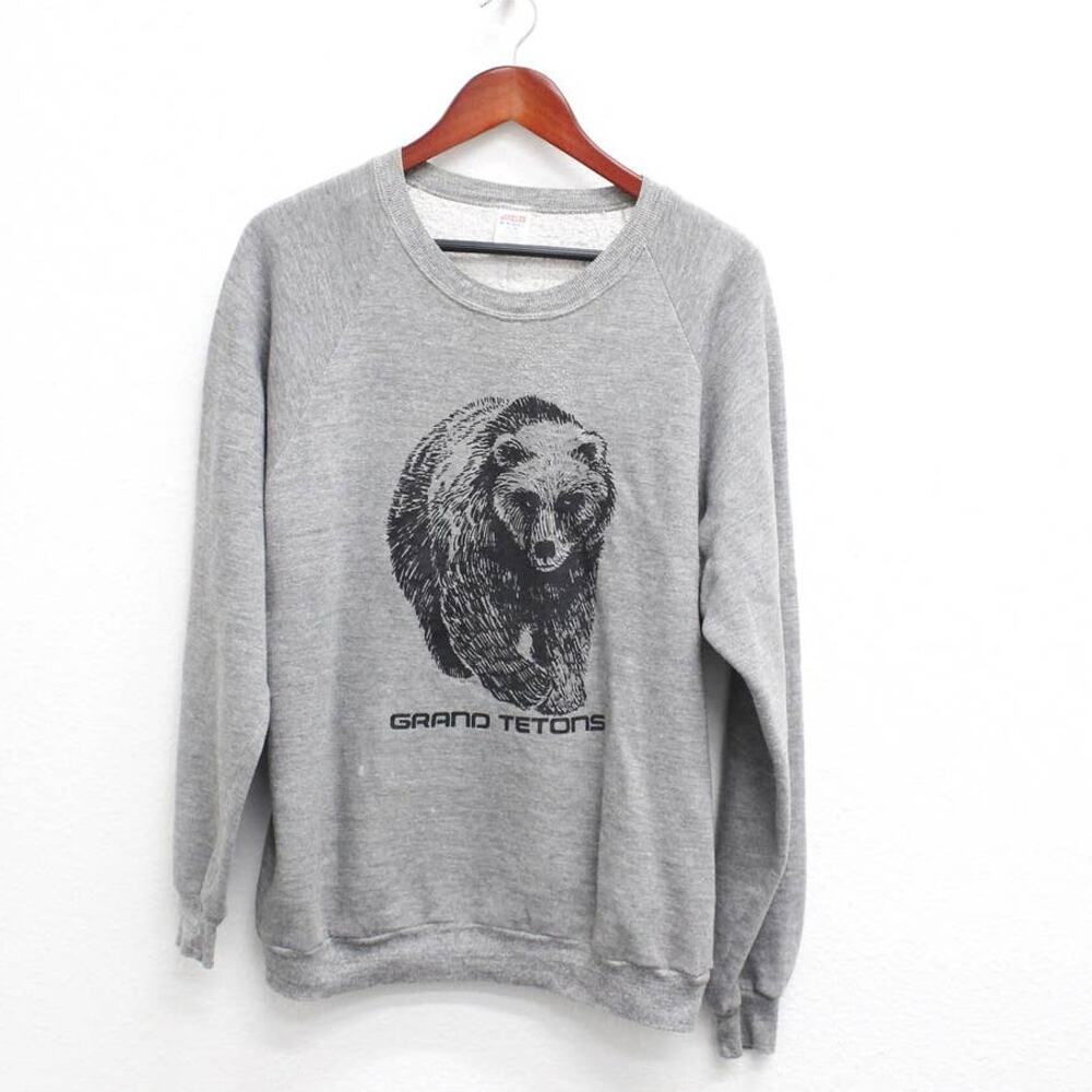 Vintage Grand Teton National Park Bear Sweatshirt XL